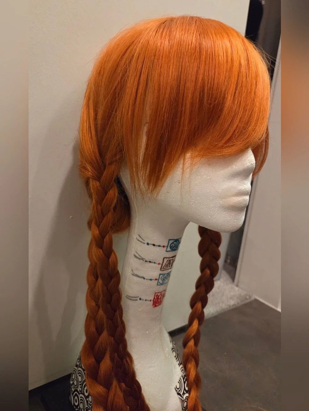 Arda Wigs - Long Orange/Red with Bangs